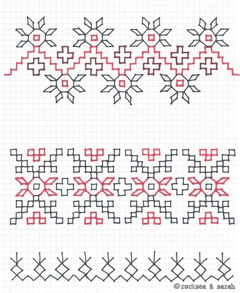 Kasuti Patterns 1 – Sarah's Hand Embroidery Tutorials