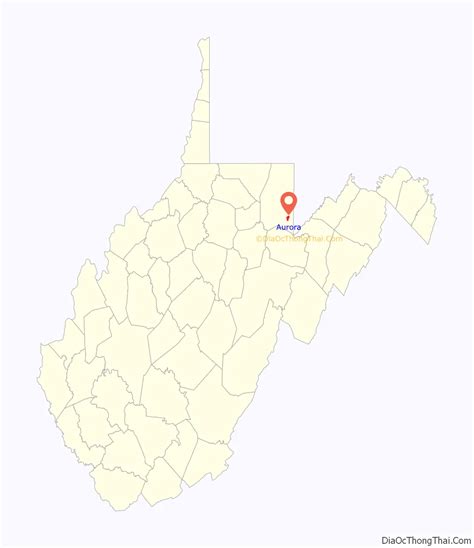 Map of Aurora CDP, West Virginia