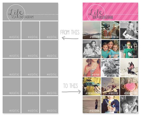 Instagram Collage Templates for use with Project Life® - simple as that