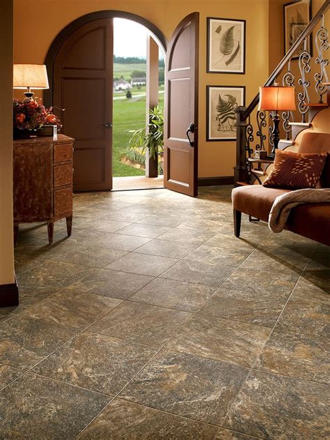 Armstrong Luxury Vinyl Tile | LVT | Brown Stone Look | Entryway Ideas | kitchen in 2019 | Luxury ...