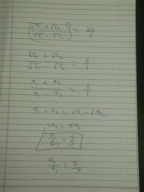 If the ratio of maximum and minimum intensities in an interference pattern is 36:1 then the ...