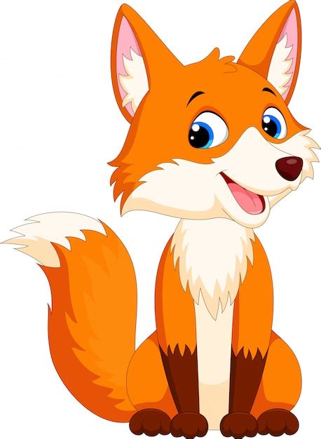 Cute fox cartoon | Premium Vector