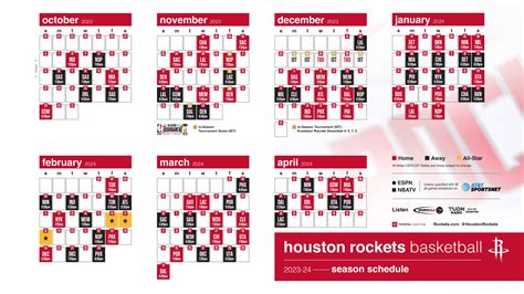 Houston Rockets Schedule 2023-24 Printable