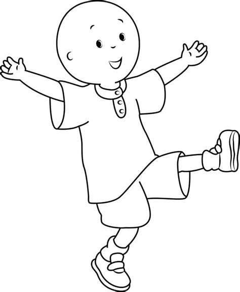 Desenhos de Feliz Caillou 1 para Colorir e Imprimir - ColorirOnline.Com