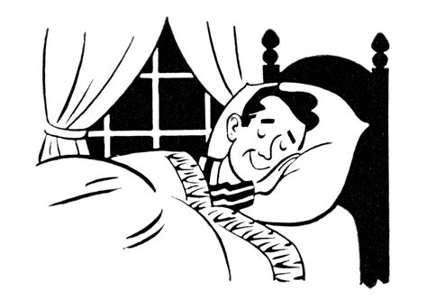 Man Sleeping Clip Art Black And White