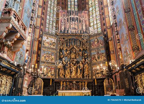 The Altarpiece of Veit Stoss in St. Mary S Basilica, Cracow, Poland ...