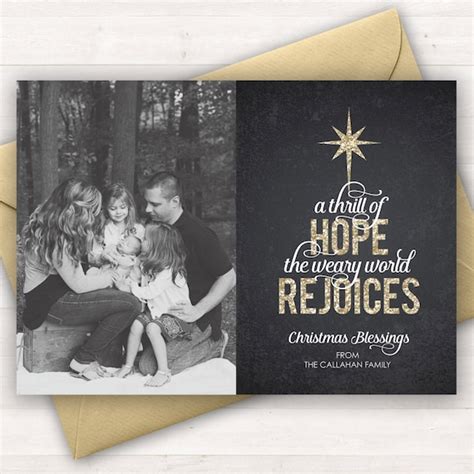 Christian Christmas Cards, Religious Holiday Card, A Thrill Of Hope, Custom Christmas Card ...