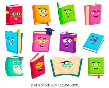 Books Cartoon Characters Set Textbook Collection Stock Vector (Royalty ...