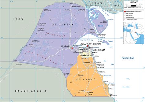 Kuwait Map (Political) - Worldometer