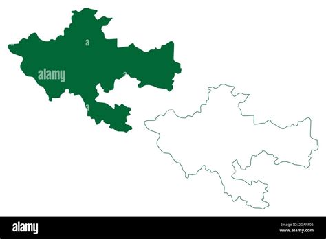 Khammam district (Telangana State, Republic of India) map vector ...