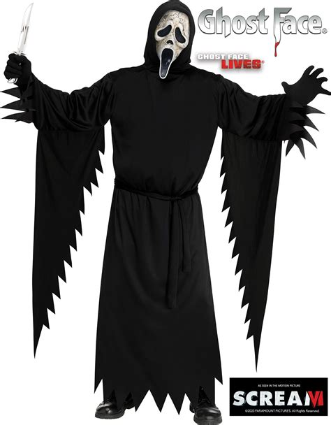 Ghost Face Aged - As Seen in the Motion Picture SCREAM VI - Adult Plus Size - Screamers Costumes