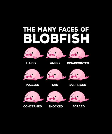 The Many Faces of blobfish Cute Funny Digital Art by Eboni Dabila | Fine Art America