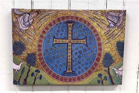 Ancient Byzantine Cross Mosaic 12x18 Canvas Wall Art - Etsy