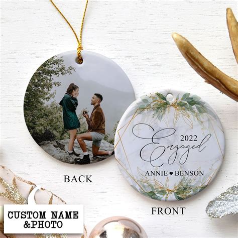 Engaged Christmas Ornament Personalized Engagement Ornament - Etsy