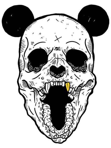 "Panda skull x gold fang" Stickers by highspeeddirt | Redbubble