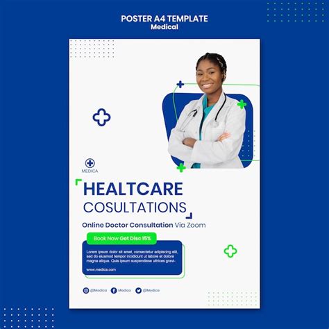 Free PSD | Healthcare consultations poster template