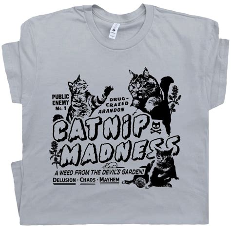 Funny Cat Shirts for Women Men Catnip Madness Cute Cat Shirts Funny Shirts With Cats Crazy ...