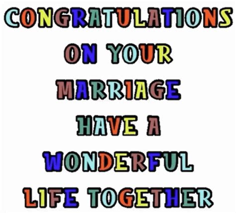 Marriage Congratulations Animated Colorful Text GIF | GIFDB.com