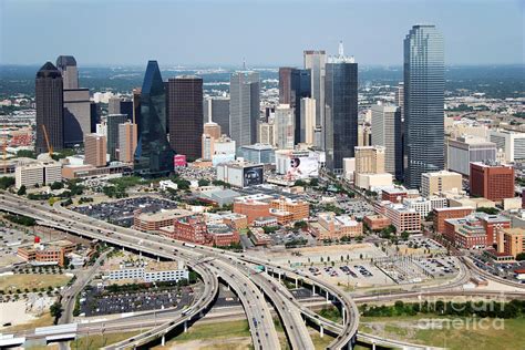 Aerial of Downtown Dallas Skyline and West End Photograph by Bill Cobb ...