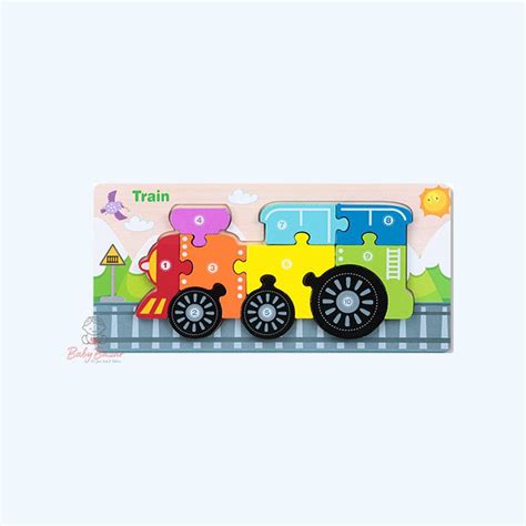 Wooden 3D Jigsaw Puzzle Educational Toys Train - Baby Bazar BD