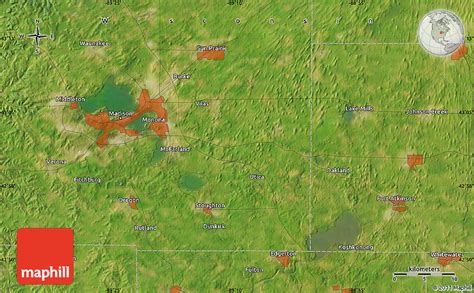 Satellite Map of the Area around 43° 1' 43" N, 89° 10' 30" W