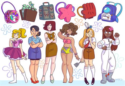 Spongebob Characters as Humans by gabriellegomezart on DeviantArt