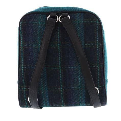 Glen Appin Harris Tweed Naver Backpack Blue/Turquoise Check – The Hat ...