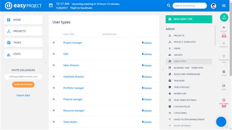 User types - Easy Project