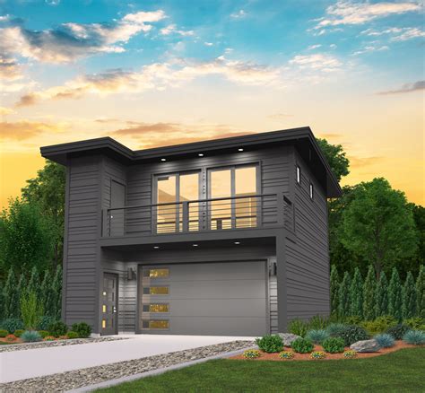 Black Pearl Sunset Modern House Plan | Small House Plans with Garage