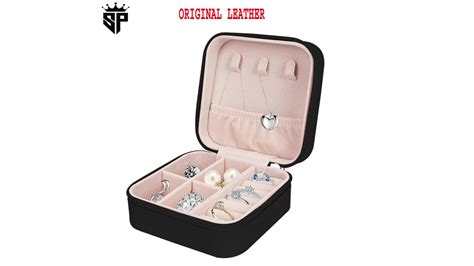 SP Dealz Small Jewellery Box - Mini Travel Jewellery Boxes Case, Portable Faux Leather Jewellery ...