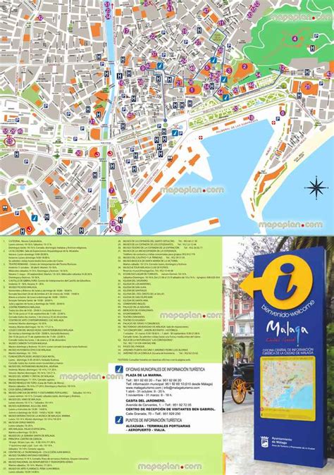 Malaga maps - Top tourist attractions - Free, printable city street map - MapaPlan.com