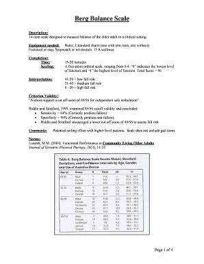 Berg Balance Test PDF: Complete with ease | airSlate SignNow