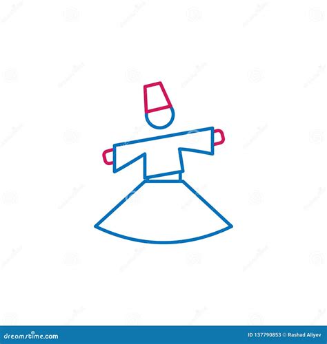 Islam, Sufi Mystic 2 Colored Line Icon. Simple Blue and Red Element ...