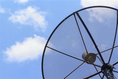 Satellite dish in sky stock image. Image of black, weather - 24383319