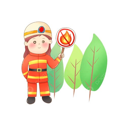 Fire Prevention PNG Picture, Cartoon Fireman Fire Prevention Publicity ...