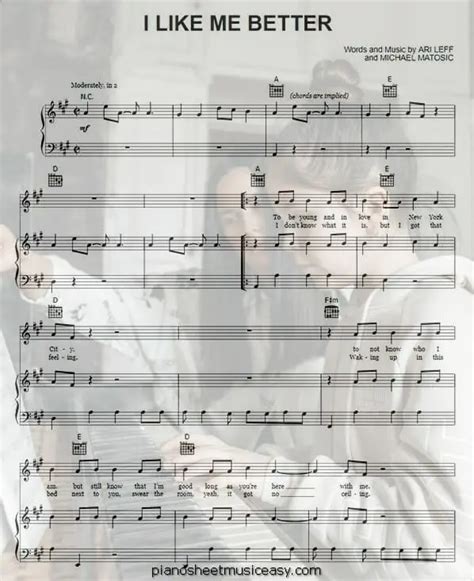 I like me better sheet music - A Major