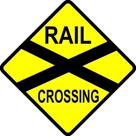 Caution Railroad Crossing clip art Free vector in Open office drawing ...