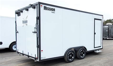 Snowmobile - 2020 Mission Trailers 8.5x16+V-nose Enclosed Snow - White ...