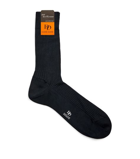 Doré Doré navy Cotton Rib-Knit Socks | Harrods UK