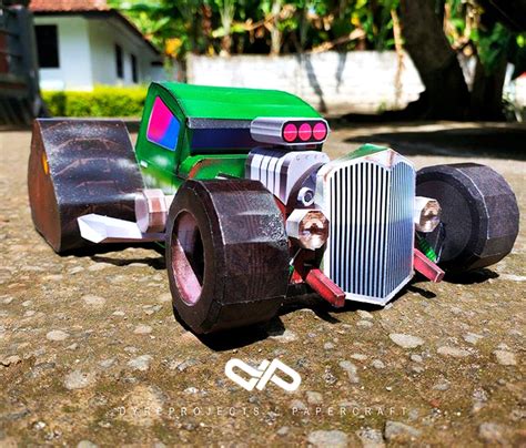 DIY Hot Roddenstein Papercraft Hot Rod Car Low Poly DIY | Etsy