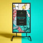 Free Premium Roll Up Stand Banner Mockup Design - Mockup Planet