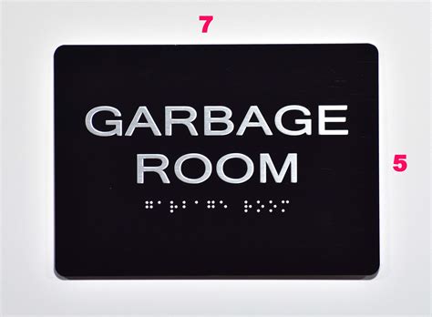 GARBAGE ROOM ADA Sign - The sensation line | DOB SIGNS NYC -YOUR ...