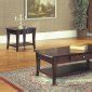 Classic Dark Brown Coffee Table & End Tables 3PC Set w/Drawer