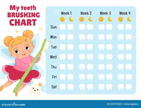 Paper & Party Supplies Kid's Reward Chart Toddler Chart Brushing Teeth ...