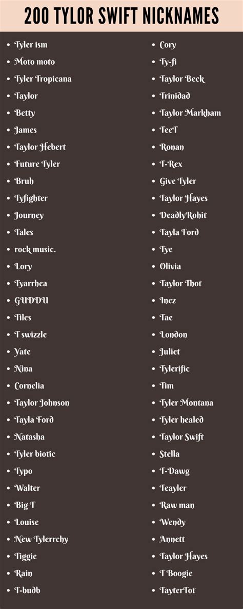 Tylor Swift Nicknames: 200 Cool and Cute Names