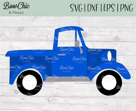 Blue Truck SVG Little Truck SVG Truck SVG Retro Truck Svg Kids Car Cut File Cricut Silhouette ...