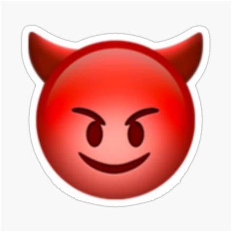 "Red Devil Emoji on Black" Sticker for Sale by princess-ang-m | Redbubble