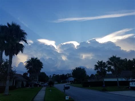 A vast thunderstorm hangs in the distance near Jacksonville, Florida ...