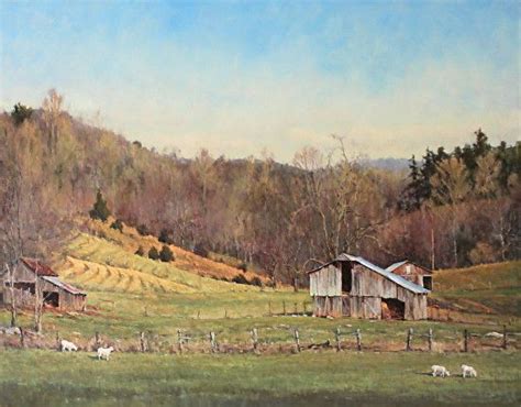 Perry Austin "Old Barns, Old Hills" 48x60, oil "West Virginia Landscape ...