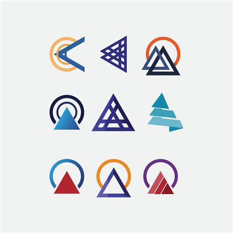 arrow and shape logo icon vector design set play speed 4497016 Vector ...